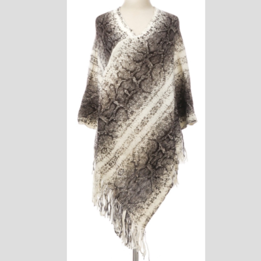 Snake print poncho